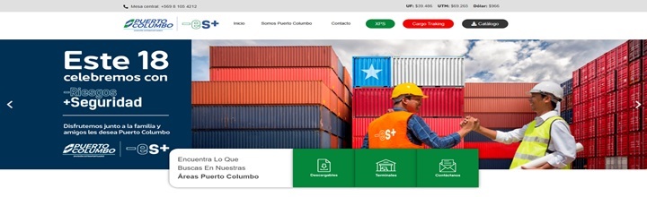 Nuevo sitio web de Puerto Columbo con módulos informativos y navegación simple