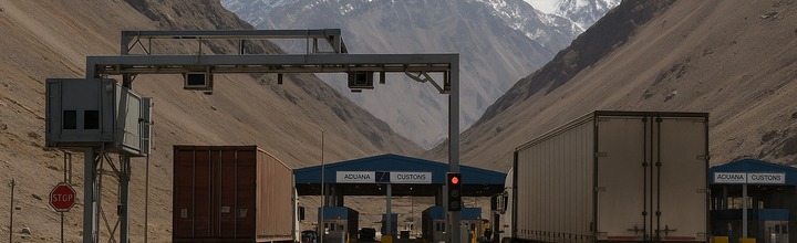 Esquema operativo de ventanilla integrada Chile–Argentina en Los Libertadores: pre-declaración, slots, control integrado y resultados sincronizados