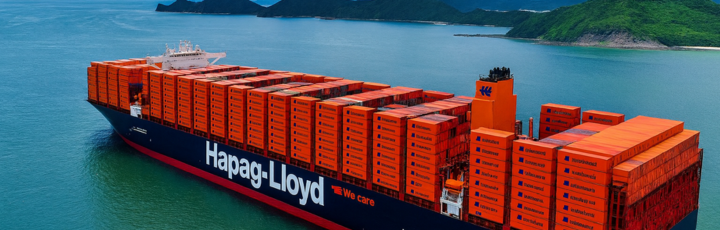 Buque portacontenedores de Hapag-Lloyd en operación